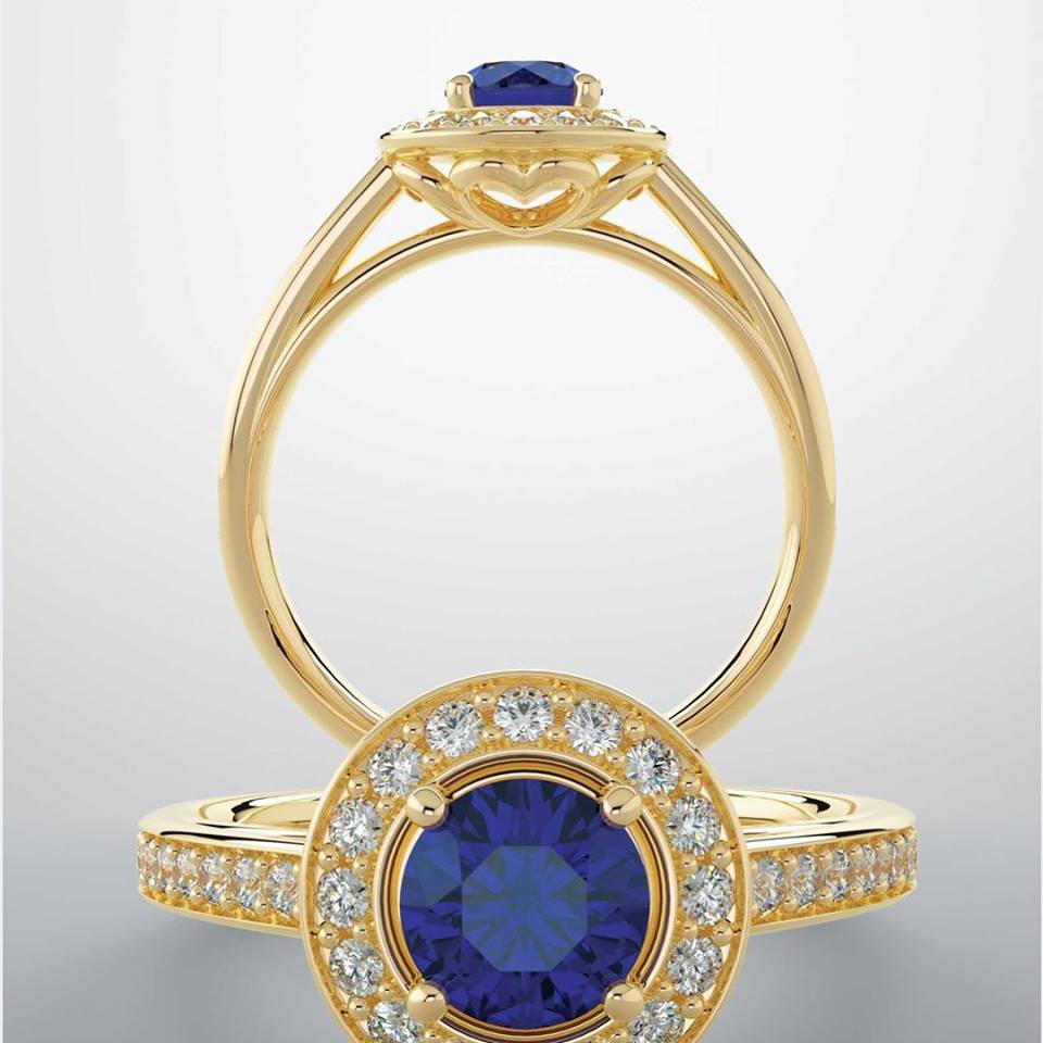 blue sapphire and diamond ring