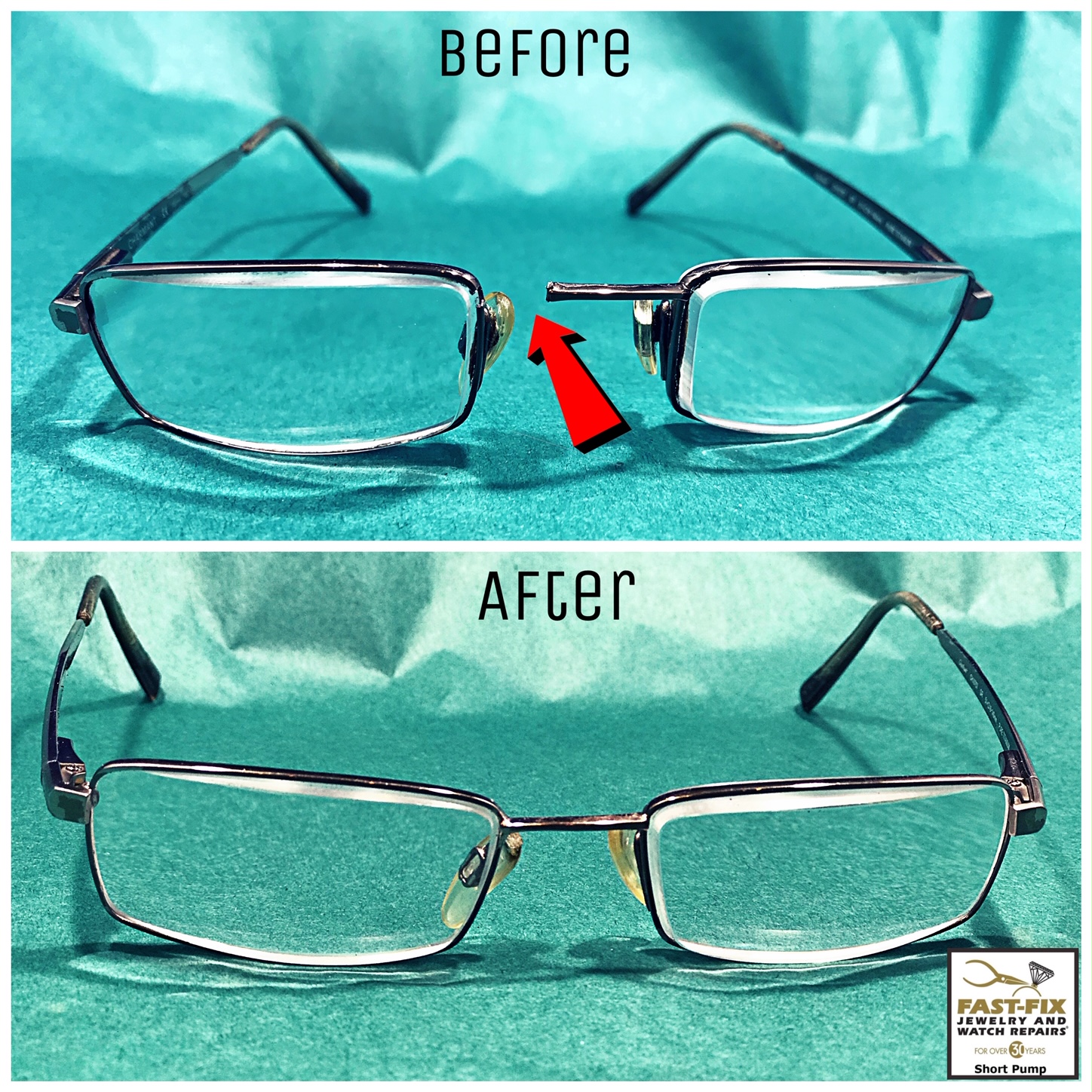 We can repair broken eyeglass frames