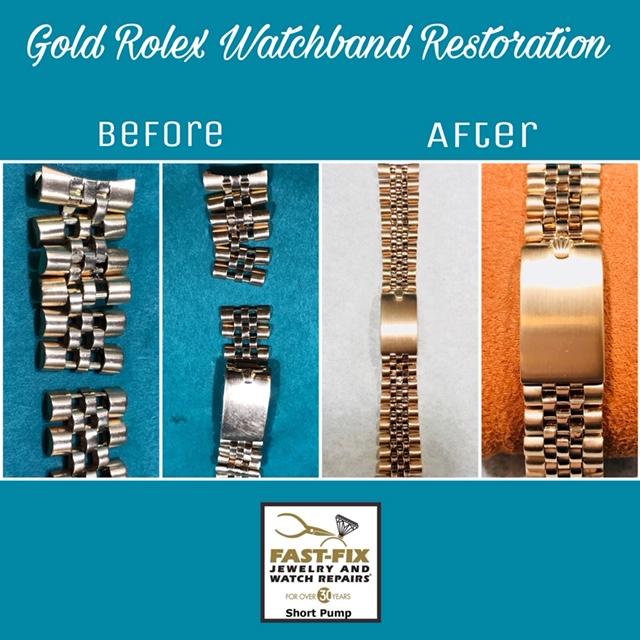 We restored this gold Rolex watch band
